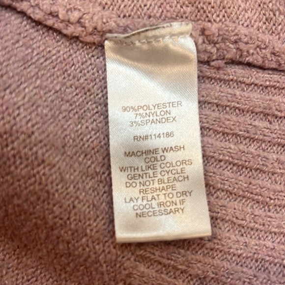 Chloe & Jasmine Women's Large Pink Waffle Sweater Cardigan Top - Picture 12 of 13